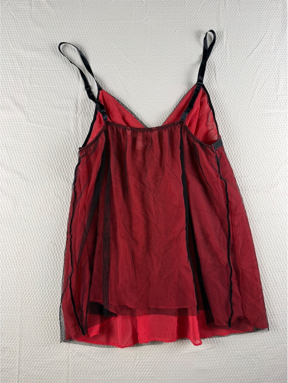 Victoria’s Secret Very Sexy Red Black Mesh Babydoll Lingerie M Y2K - Picture 2 of 4